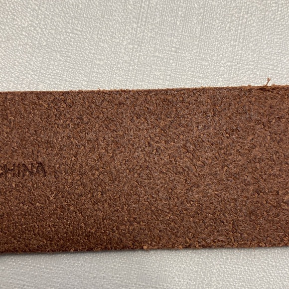 Fossil Womens Wide Leather Belt M Brown Brushed Brass Buckle Classic - Picture 7 of 8